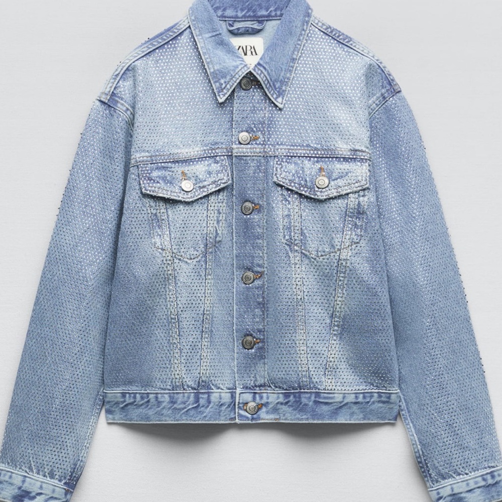 Zara Rhinestone Jean Jacket - Picture 4 of 10